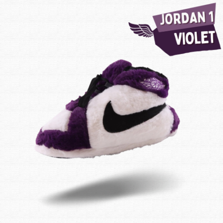 Chausson Sneakers Nike Air Jordan 1 Violet Noir Blanc