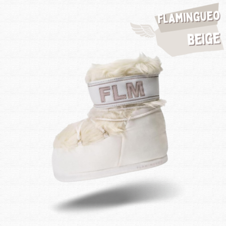 Chausson Sneakers Flamingueo Beige : Confort Luxueux Avec Doublure en Fourrure